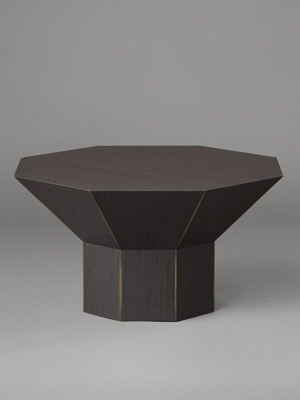 Flare Side Table Short - Veneer | Bronze Fins