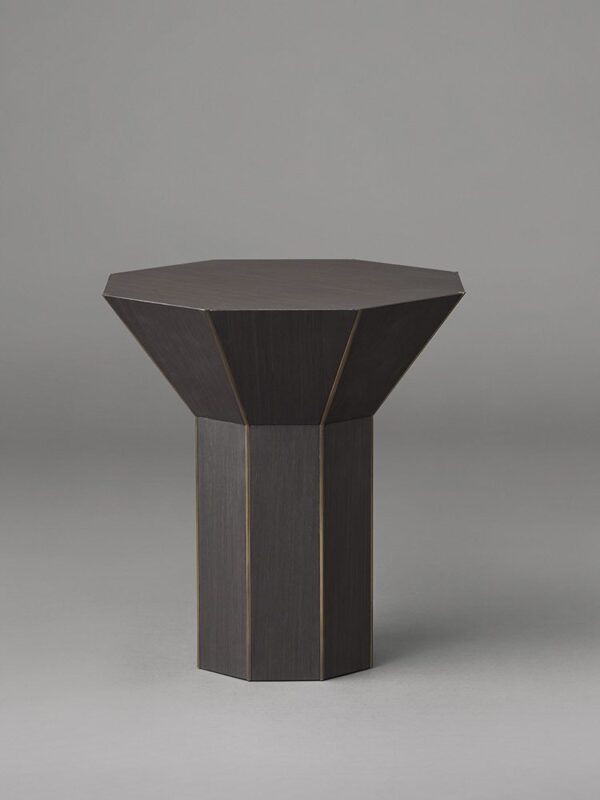 Flare Side Table Tall - Veneer | Bronze Fins