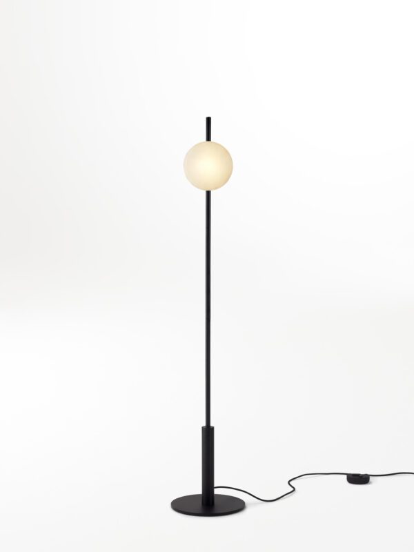 Ceto Floor Lamp | 1 Shade - Black Anodised, White