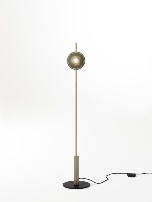 Ceto Floor Lamp | 1 Shade - Champagne Anodised, Frosted Black