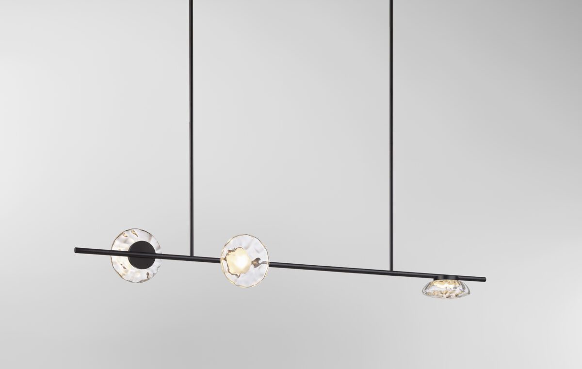 Ceto Double Horizontal Chandelier | 3 Shades