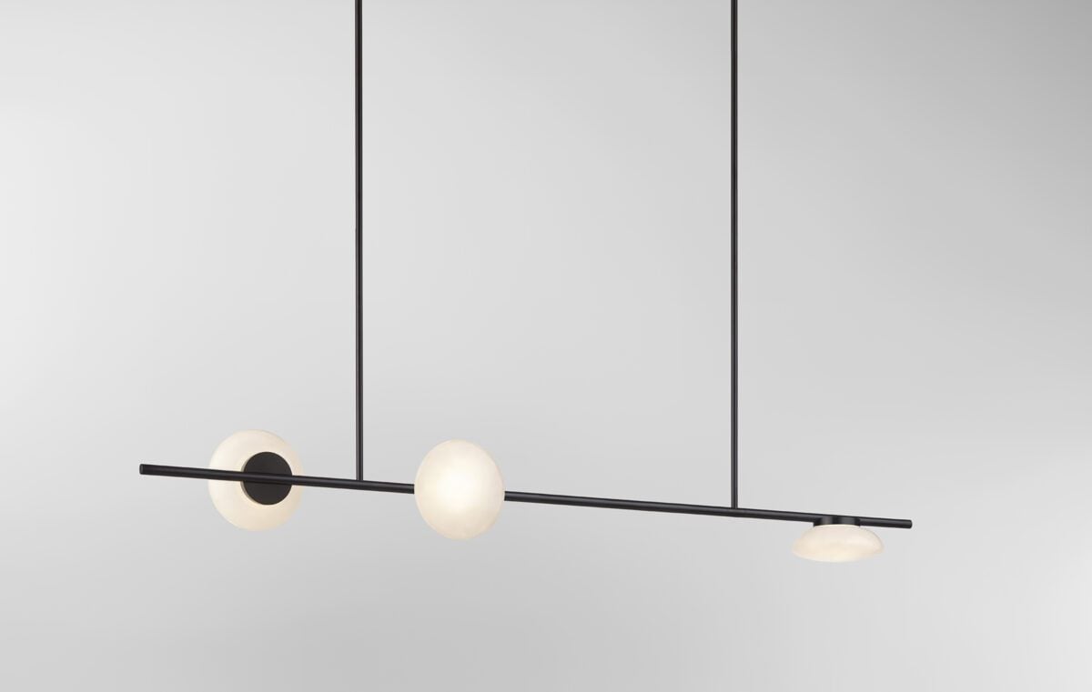 Ceto Double Horizontal Chandelier | 3 Shades