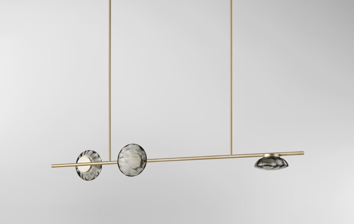 Ceto Double Horizontal Chandelier | 3 Shades