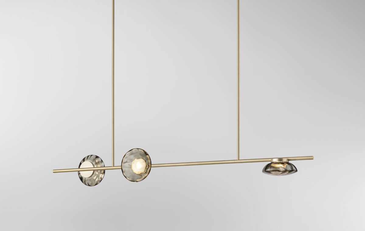 Ceto Double Horizontal Chandelier | 3 Shades