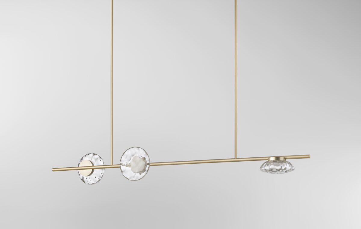 Ceto Double Horizontal Chandelier | 3 Shades