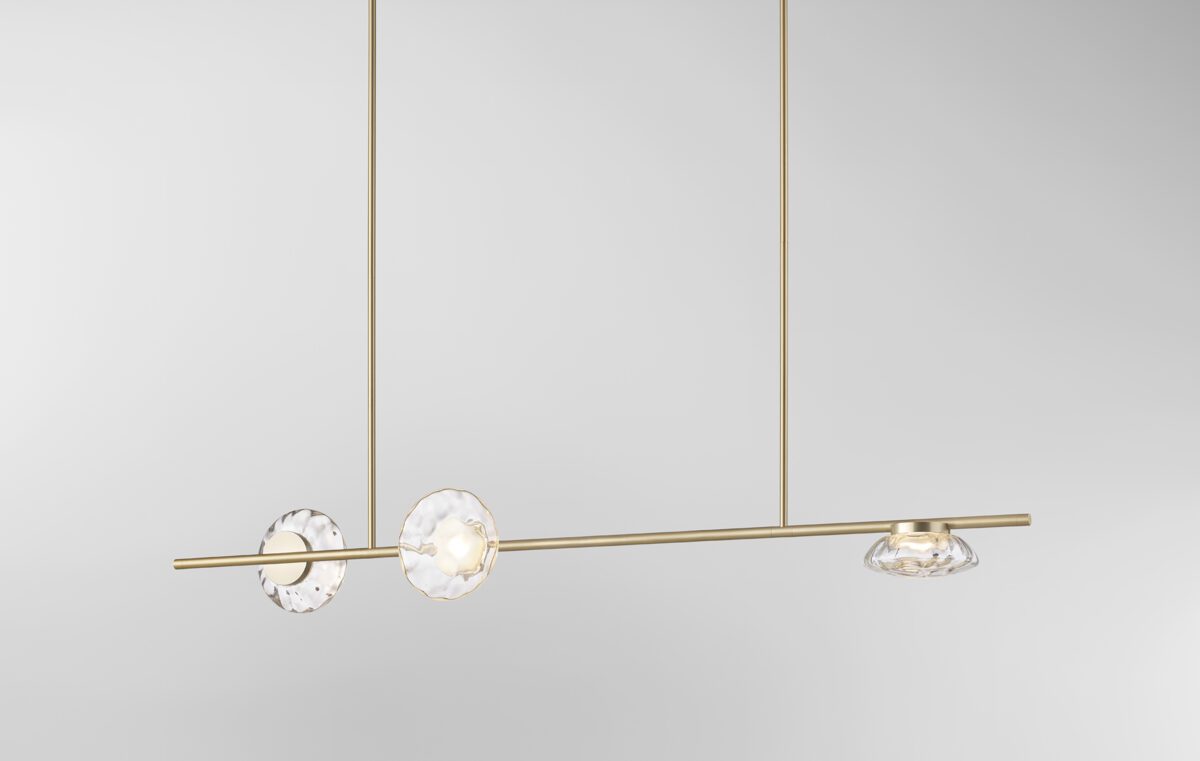 Ceto Double Horizontal Chandelier | 3 Shades
