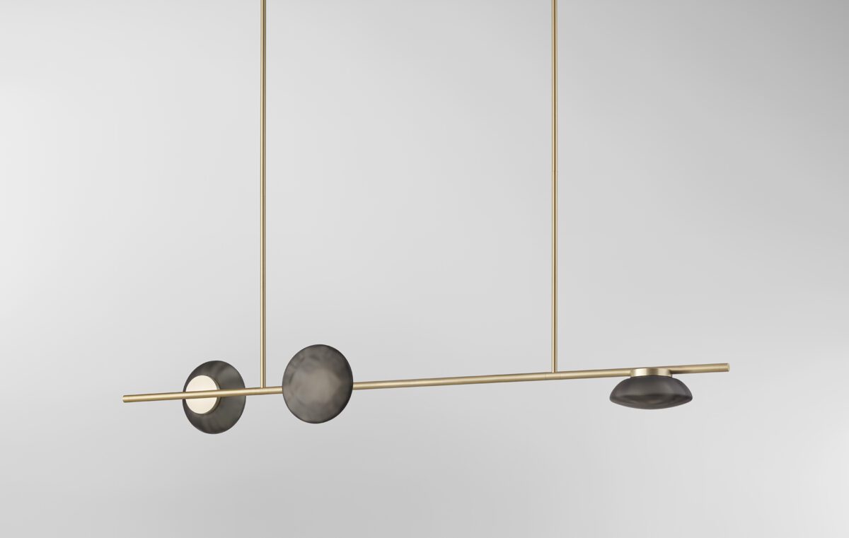 Ceto Double Horizontal Chandelier | 3 Shades