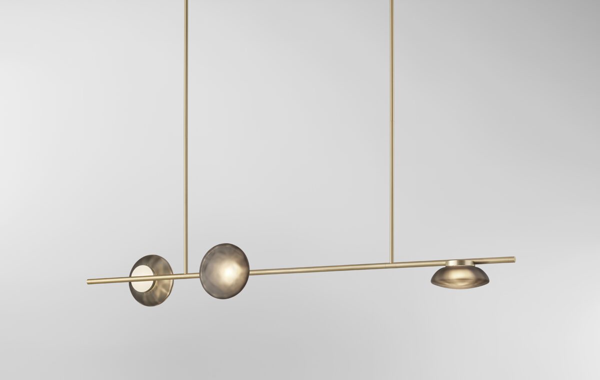 Ceto Double Horizontal Chandelier | 3 Shades