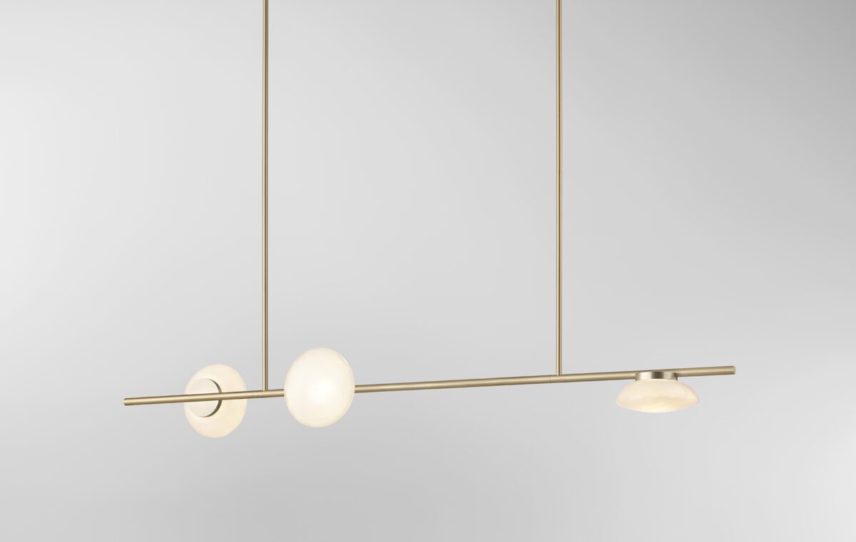 Ceto Double Horizontal Chandelier | 3 Shades