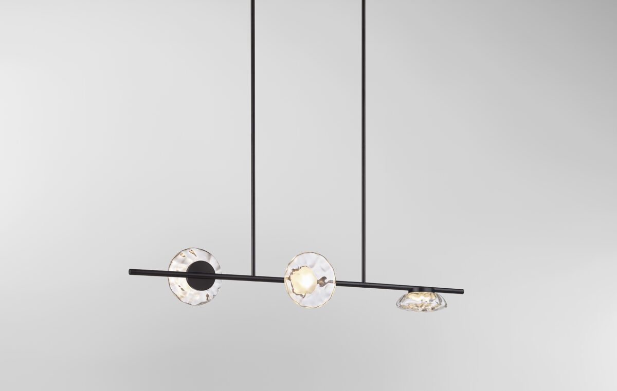 Ceto Double Horizontal Chandelier | 3 Shades