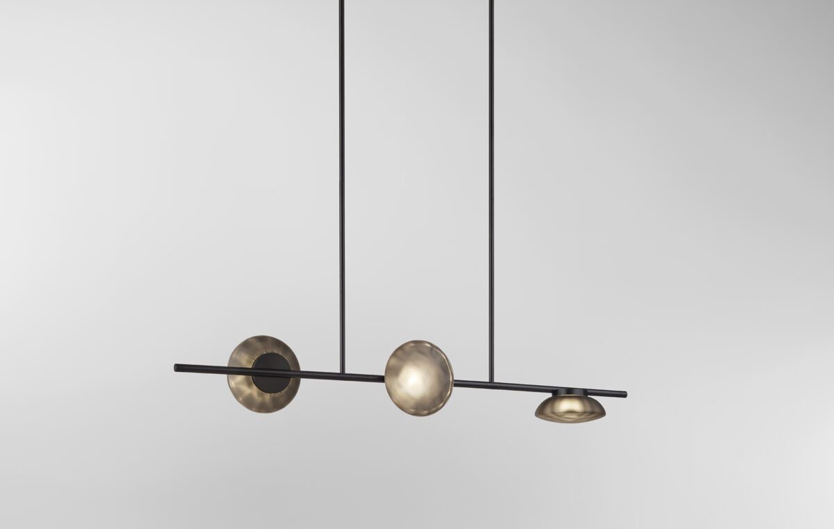 Ceto Double Horizontal Chandelier | 3 Shades