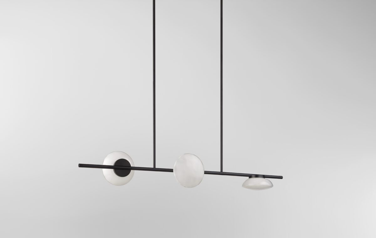 Ceto Double Horizontal Chandelier | 3 Shades