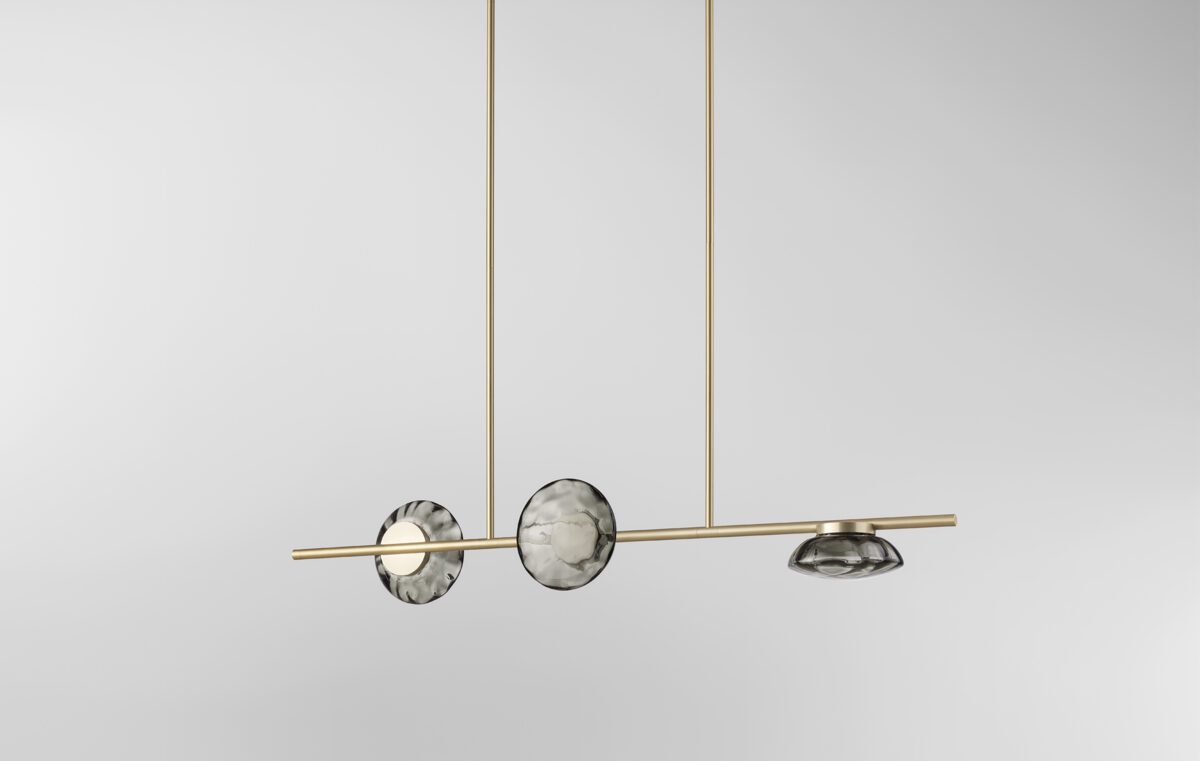 Ceto Double Horizontal Chandelier | 3 Shades