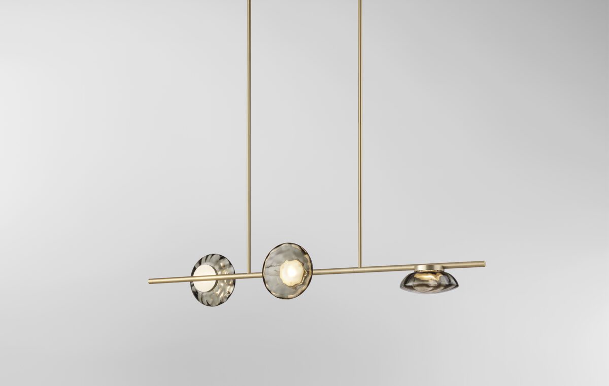 Ceto Double Horizontal Chandelier | 3 Shades