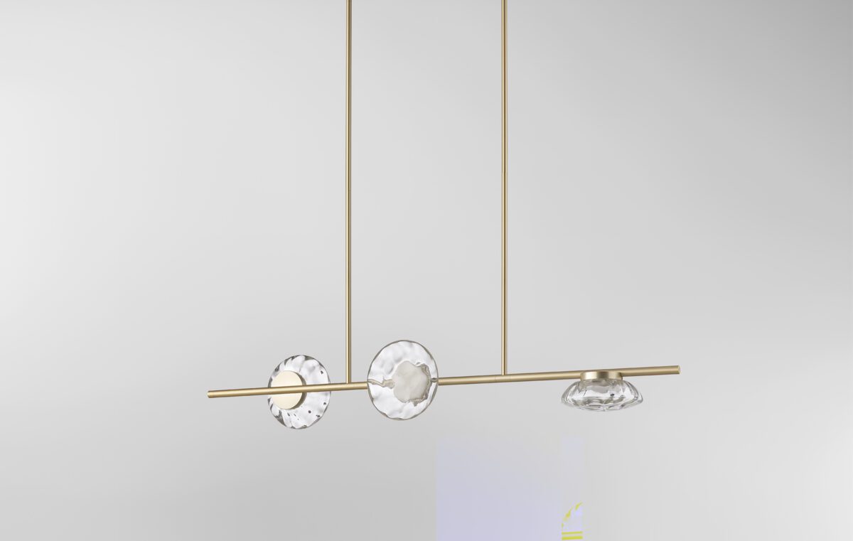 Ceto Double Horizontal Chandelier | 3 Shades