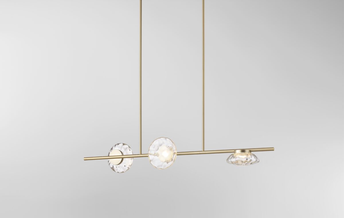 Ceto Double Horizontal Chandelier | 3 Shades