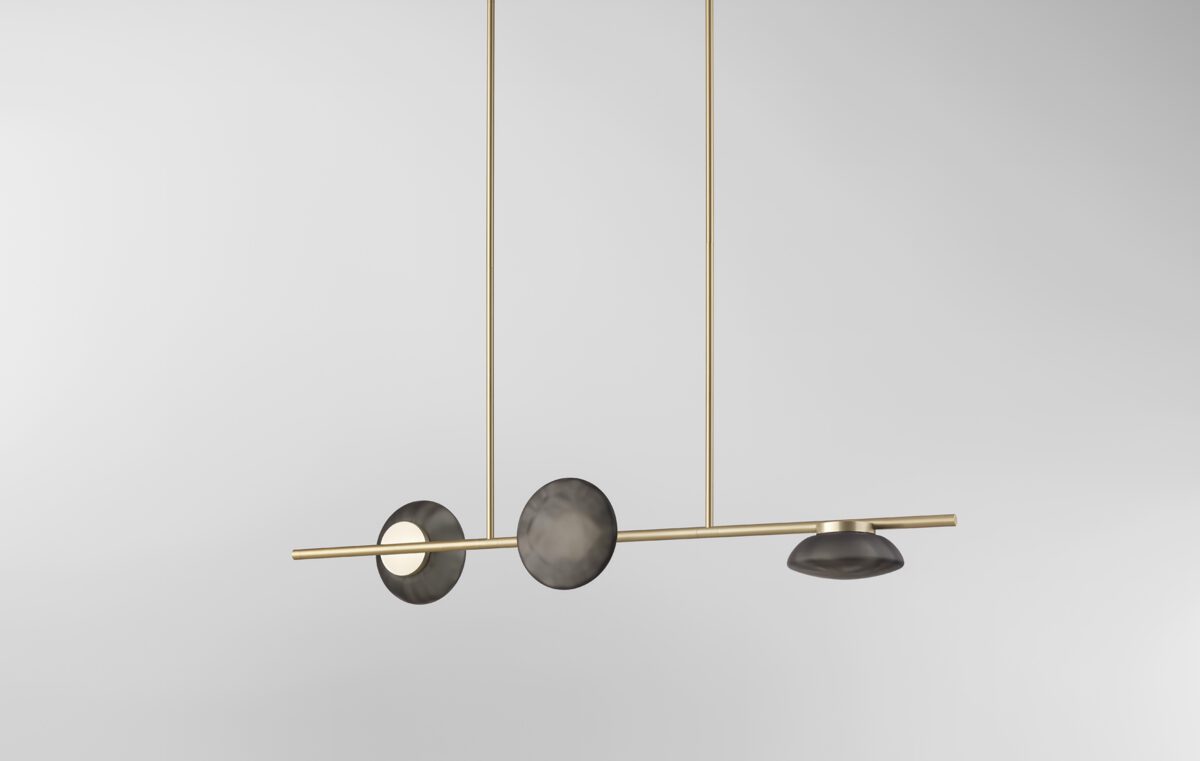 Ceto Double Horizontal Chandelier | 3 Shades