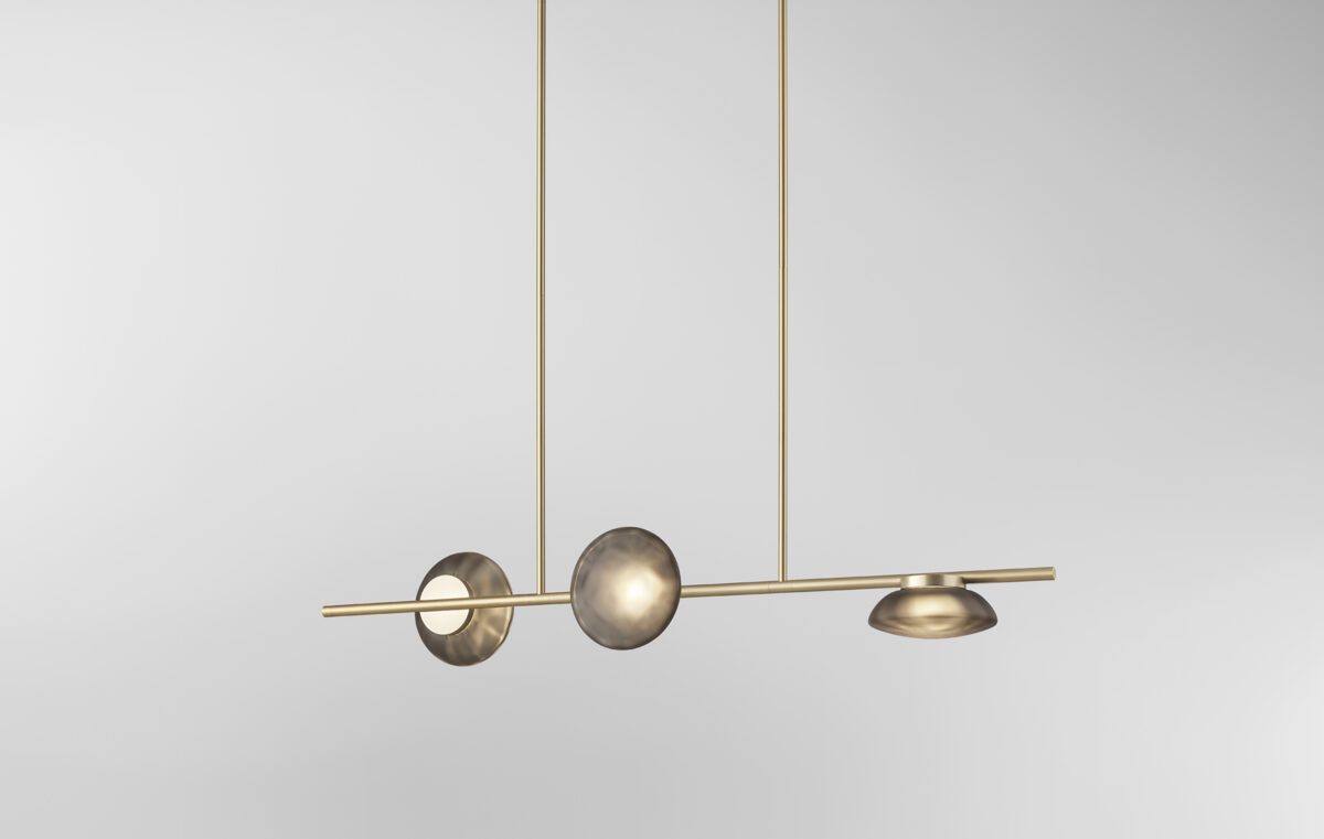 Ceto Double Horizontal Chandelier | 3 Shades