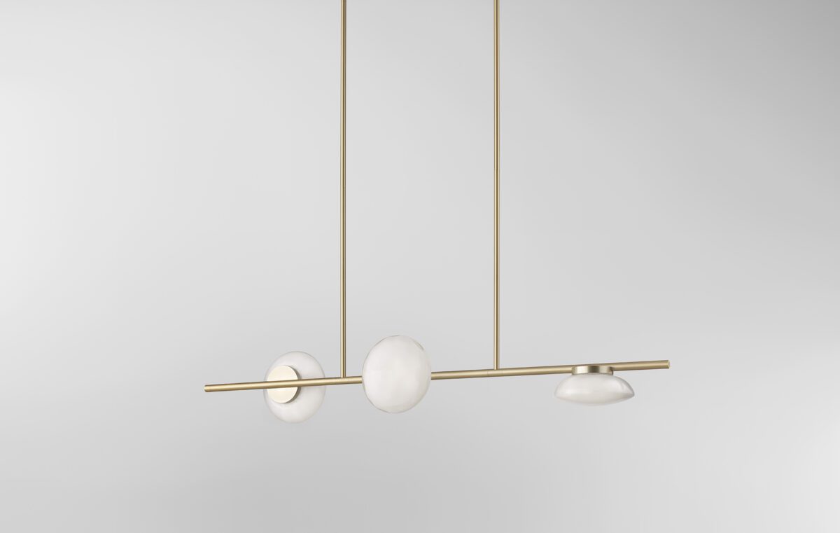 Ceto Double Horizontal Chandelier | 3 Shades