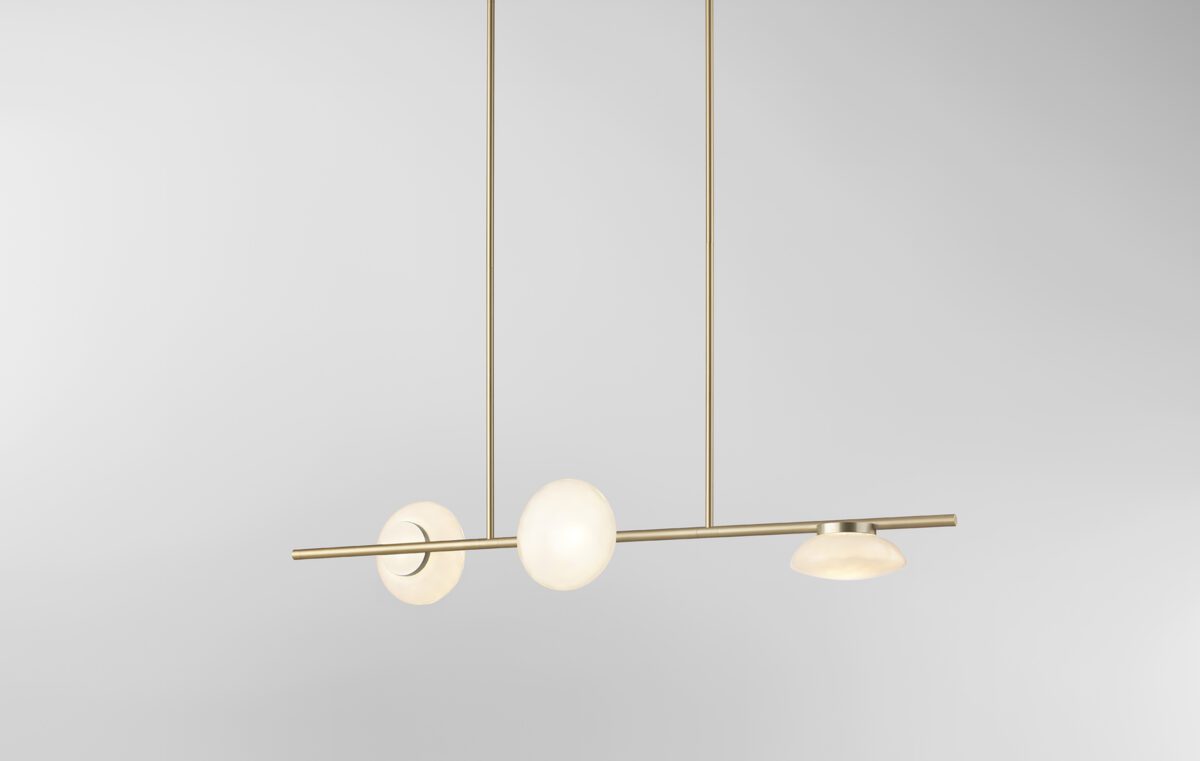 Ceto Double Horizontal Chandelier | 3 Shades