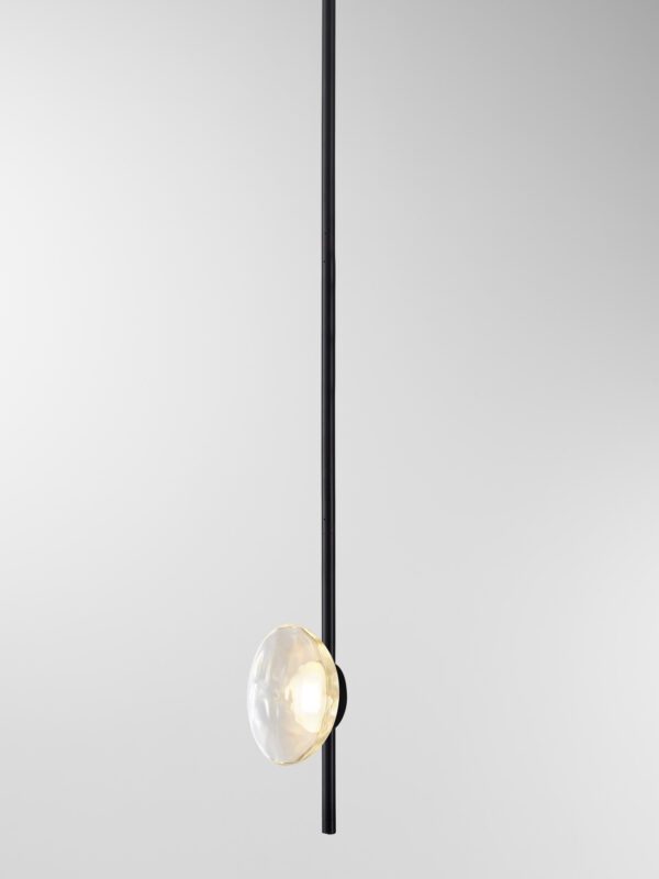 Ceto Vertical Chandelier | 1 Shade - Black Anodised, Clear