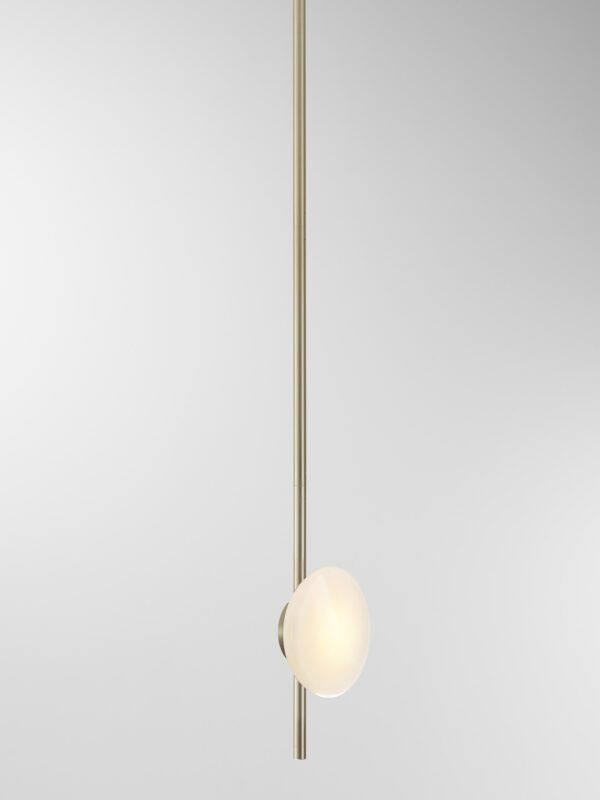 Ceto Vertical Chandelier | 1 Shade - Champagne Anodised, White