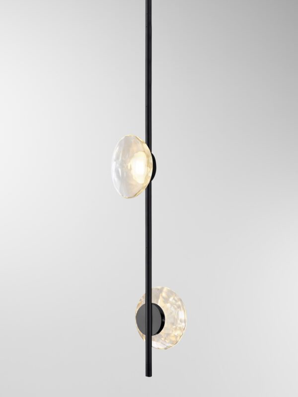 Ceto Vertical Chandelier | 2 Shades - Black Anodised, Clear