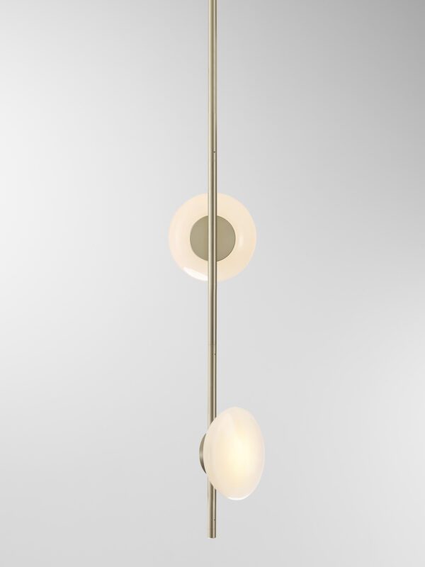 Ceto Vertical Chandelier | 2 Shades - Champagne Anodised, White