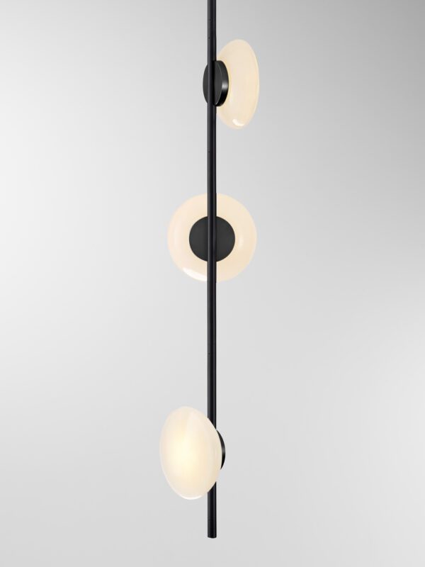Ceto Vertical Chandelier | 3 Shades - Black Anodised, White