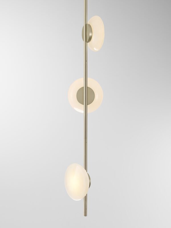 Ceto Vertical Chandelier | 3 Shades - Champagne Anodised, White