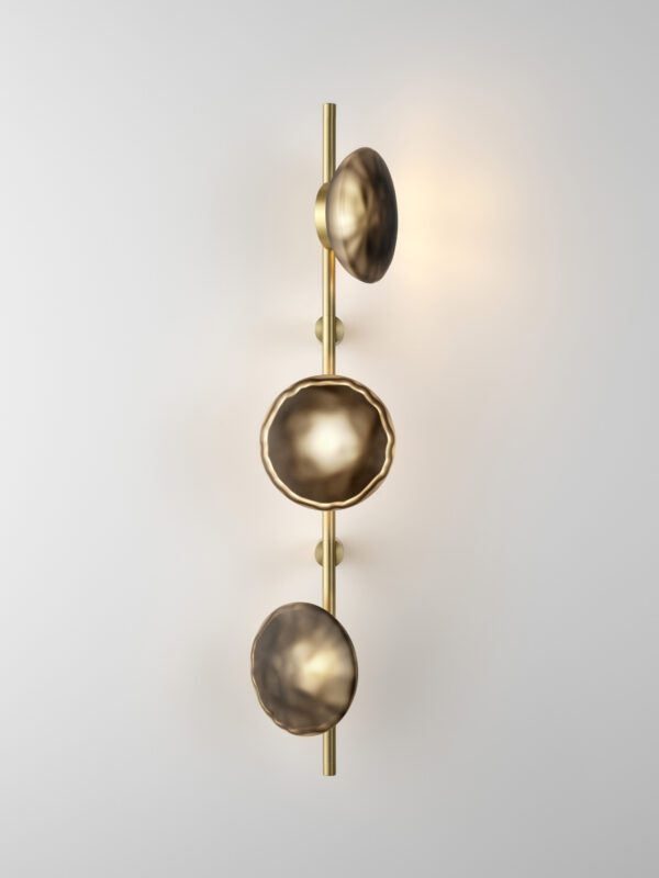 Ceto Linear Wall Light - Champagne Anodised, Frosted Black