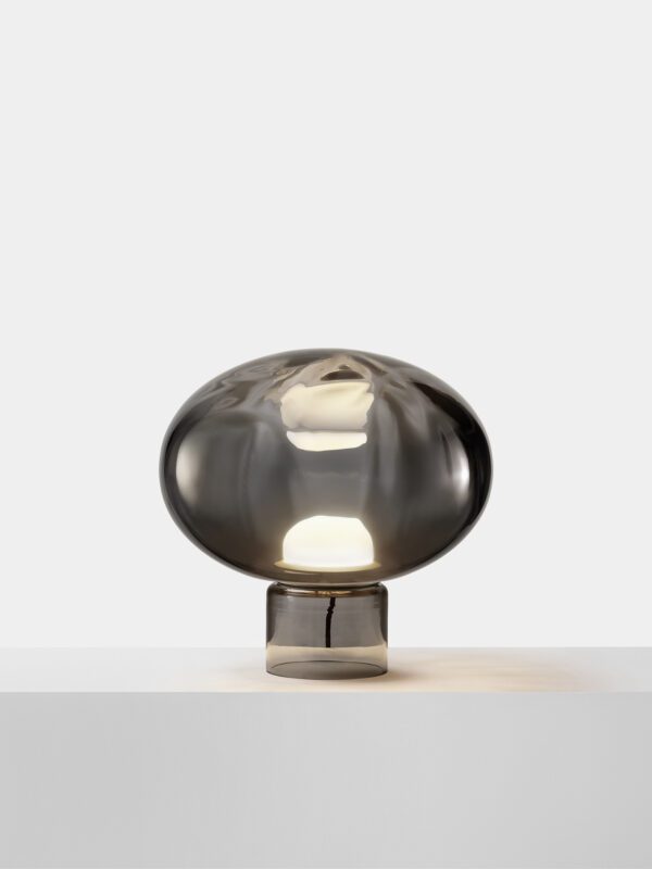 Méne Table Lamp - Champagne Anodised, Black