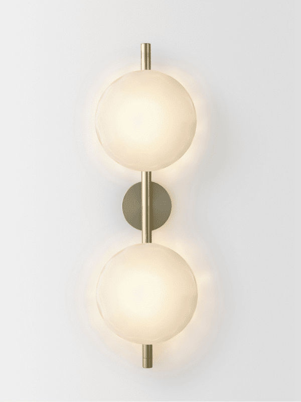 Ceto Ofset Wall Light II - Champagne Anodised, White
