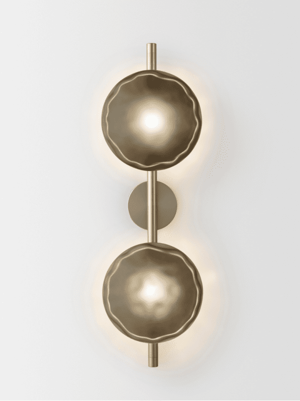 Ceto Ofset Wall Light II - Champagne Anodised, Frosted Black