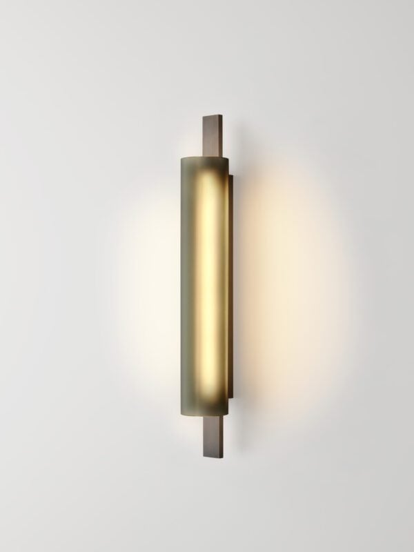Volant Wall Light - Blackened Brass, Frosted Black Glass