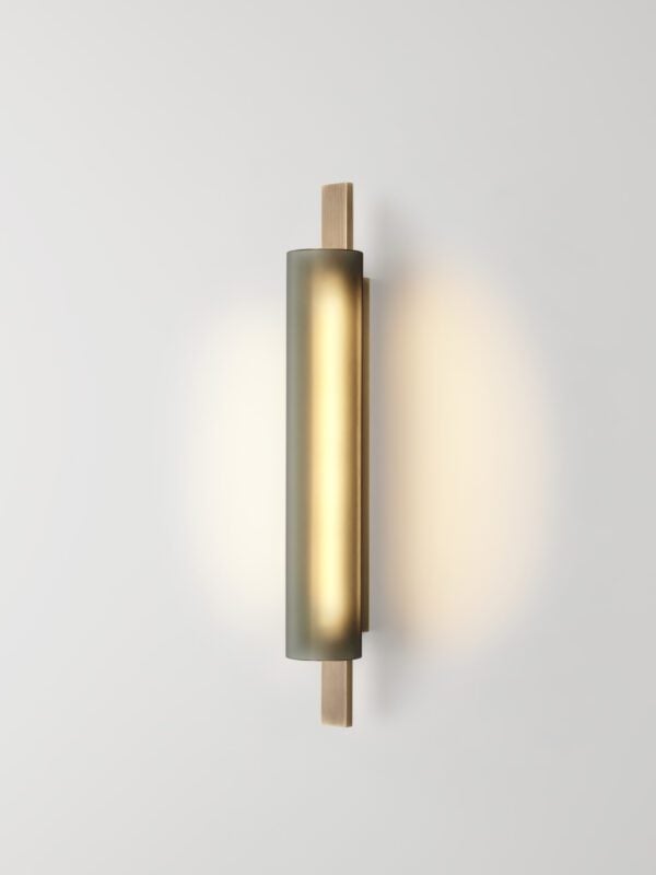 Volant Wall Light - Bronzed Brass, Frosted Black Glass