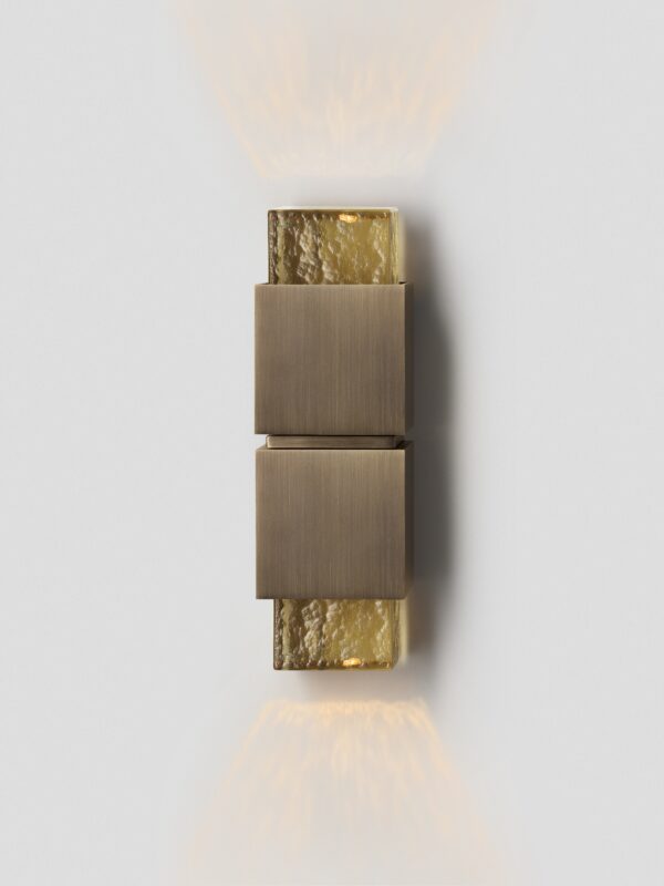 Cubo Up Down Wall Sconce - Bronze, Honey
