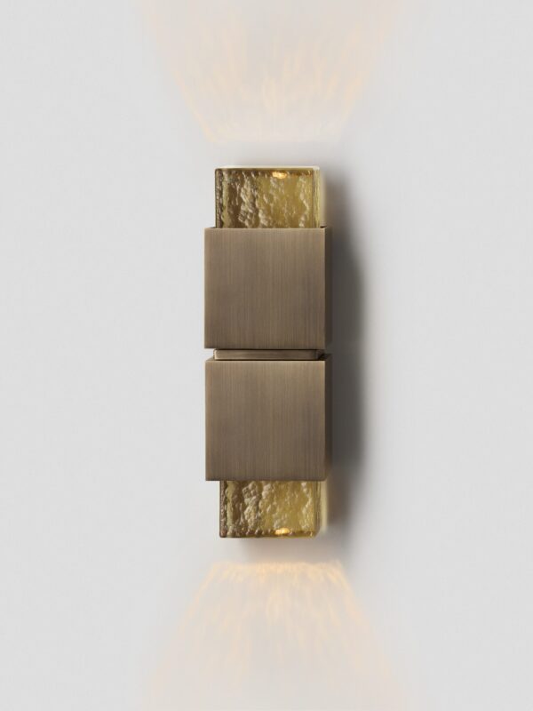 Cubo Up Down Wall Sconce - Bronze, Honey