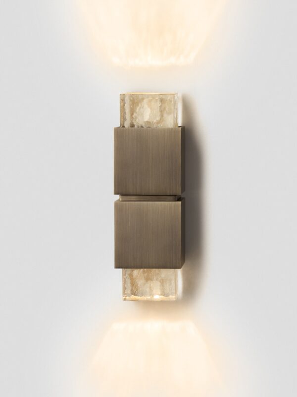 Cubo Up Down Wall Sconce - Bronze, Ice