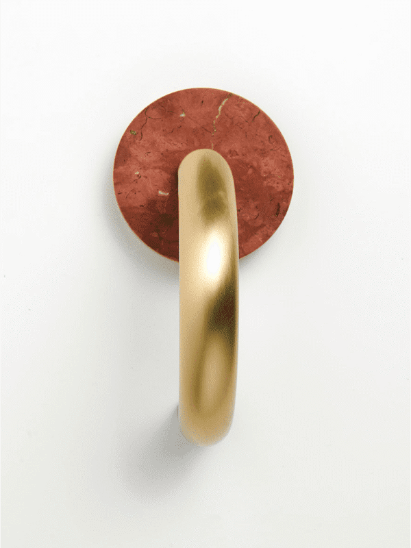 Ovid Door Pull - Brushed Brass, Red