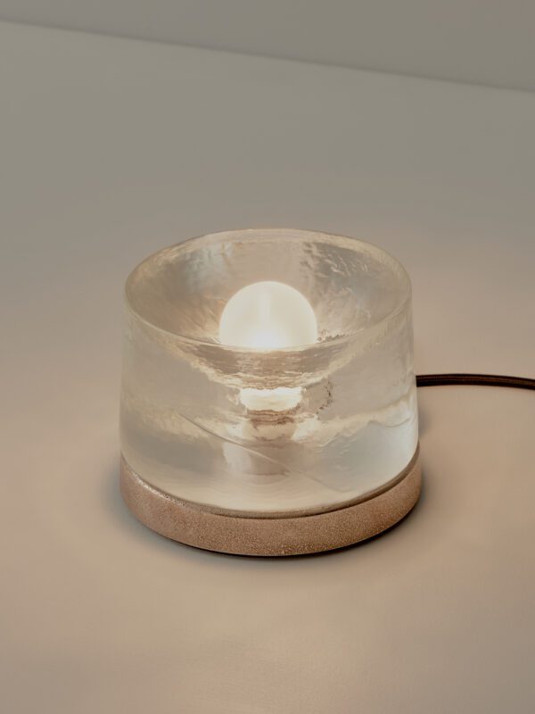 Anton Glass Mini Table Lamp - Gunmetal