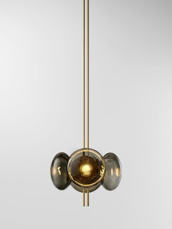 Aeris 104 Chandelier - Brushed Brass, Black