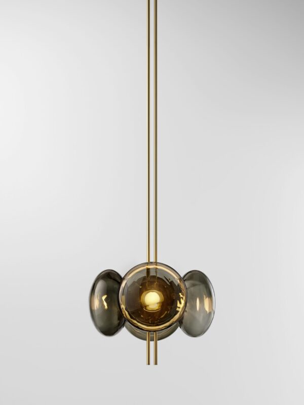 Aeris 104 Chandelier - Brushed Brass, Black