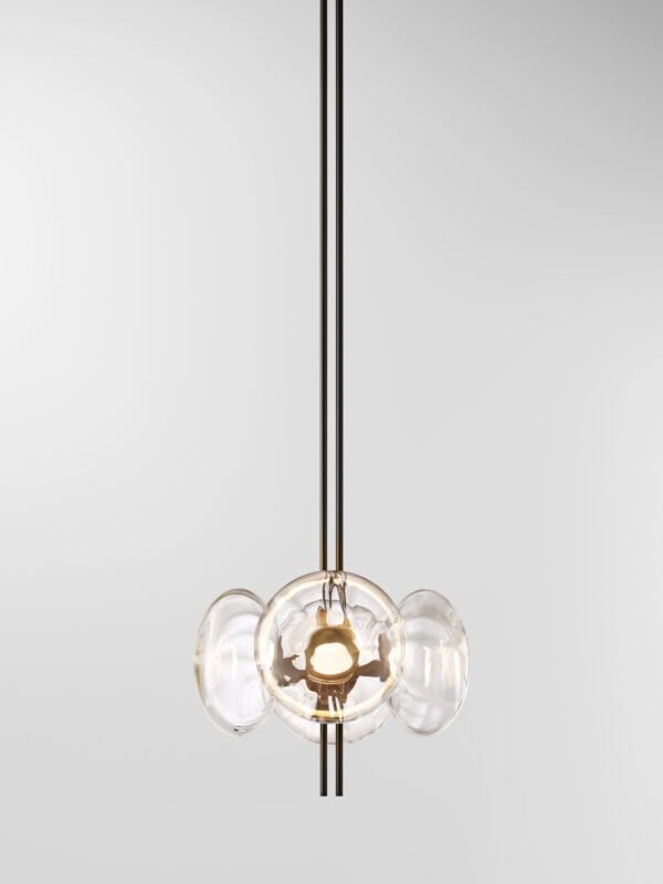 Aeris 104 Chandelier - Blackened Brass, Clear
