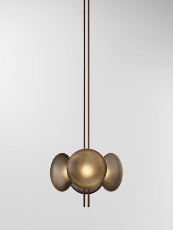 Aeris 104 Chandelier - Bronzed Brass, Frosted Black