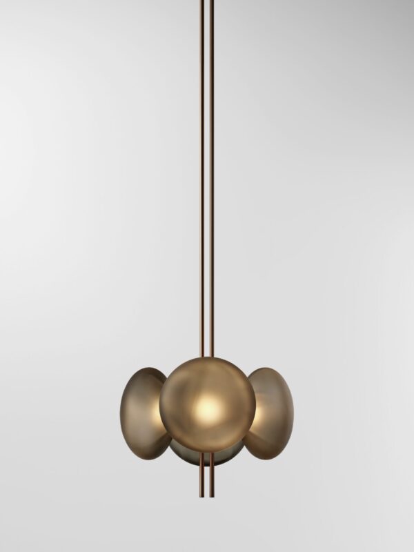 Aeris 104 Chandelier - Bronzed Brass, Frosted Black