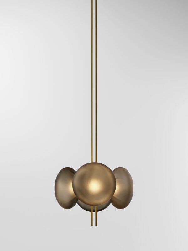 Aeris 104 Chandelier - Brushed Brass, Frosted Black