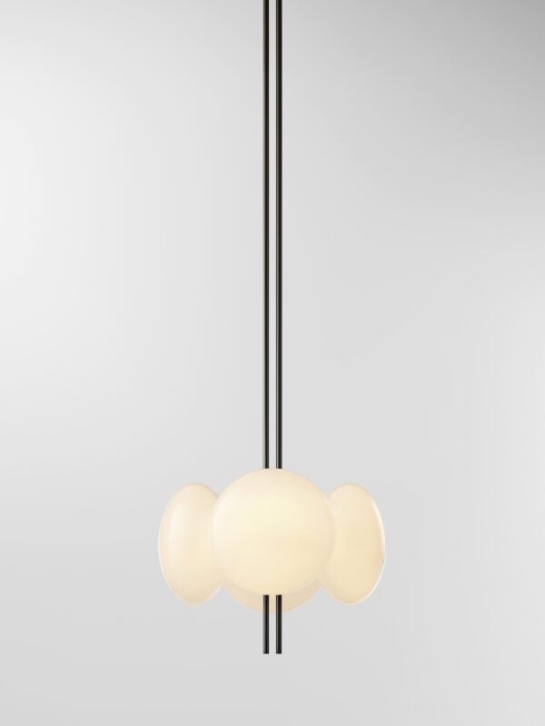 Aeris 104 Chandelier - Blackened Brass, Frosted Clear
