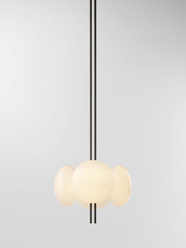 Aeris 104 Chandelier - Blackened Brass, Frosted Clear