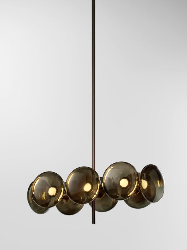 Aeris Linear 108 Chandelier - Blackened Brass, Black